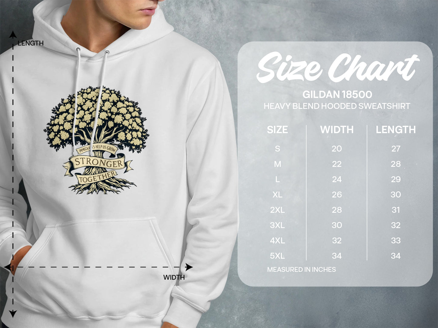 Stronger Together Tree Graphic Hooded Sweatshirt product