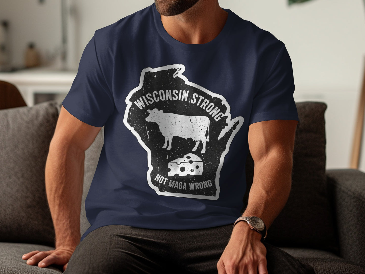 Wisconsin Strong Not MAGA Wrong Graphic T-shirt product