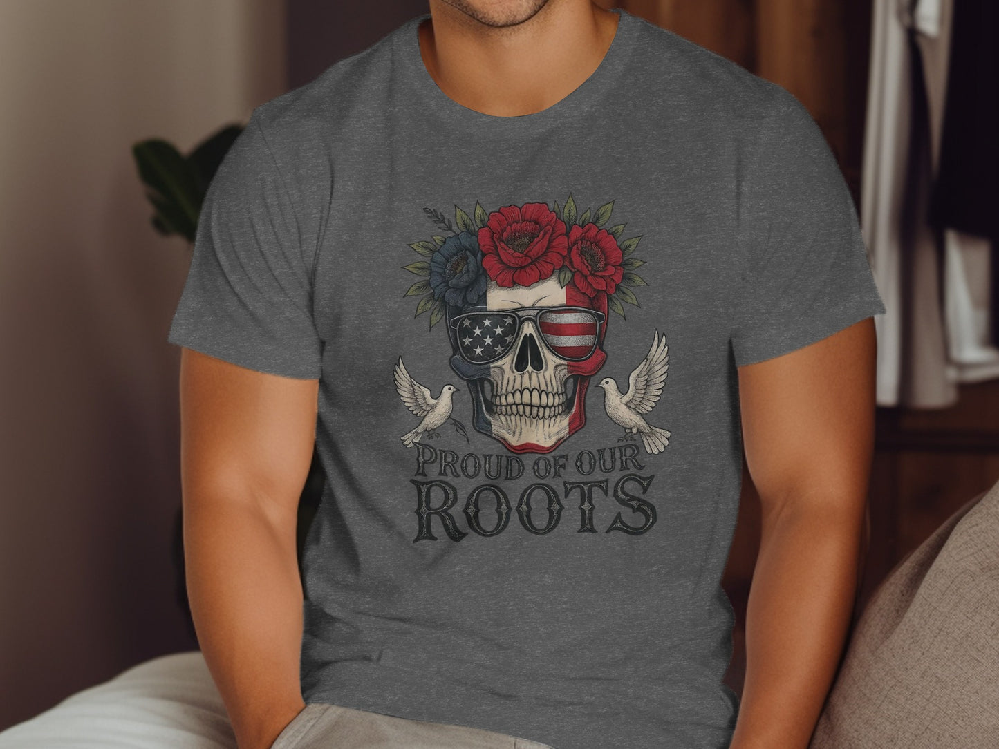 Proud of Our Roots Skull Graphic T-Shirt product