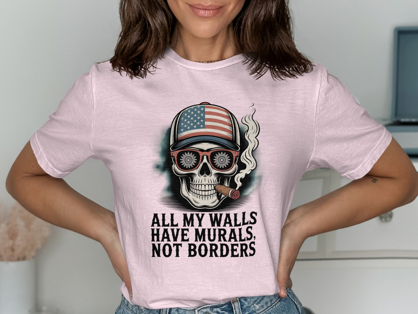 All My Walls Have Murals Not Borders T-Shirt product