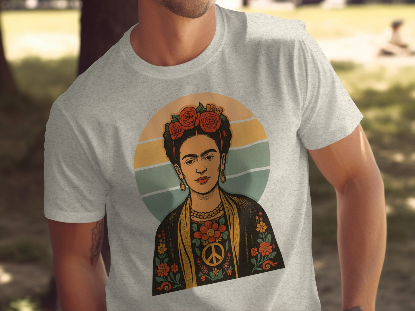 Frida Kahlo Peace Sign Art Print Graphic T-shirt product type