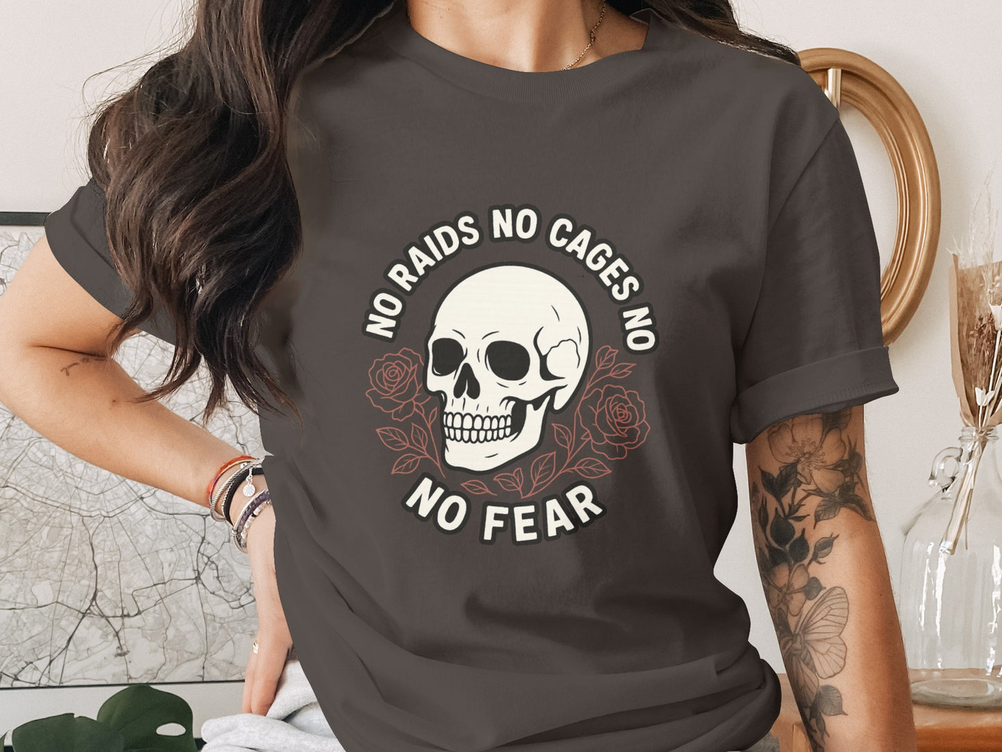 No Raids No Cages No Fear Skull Graphic Tee product