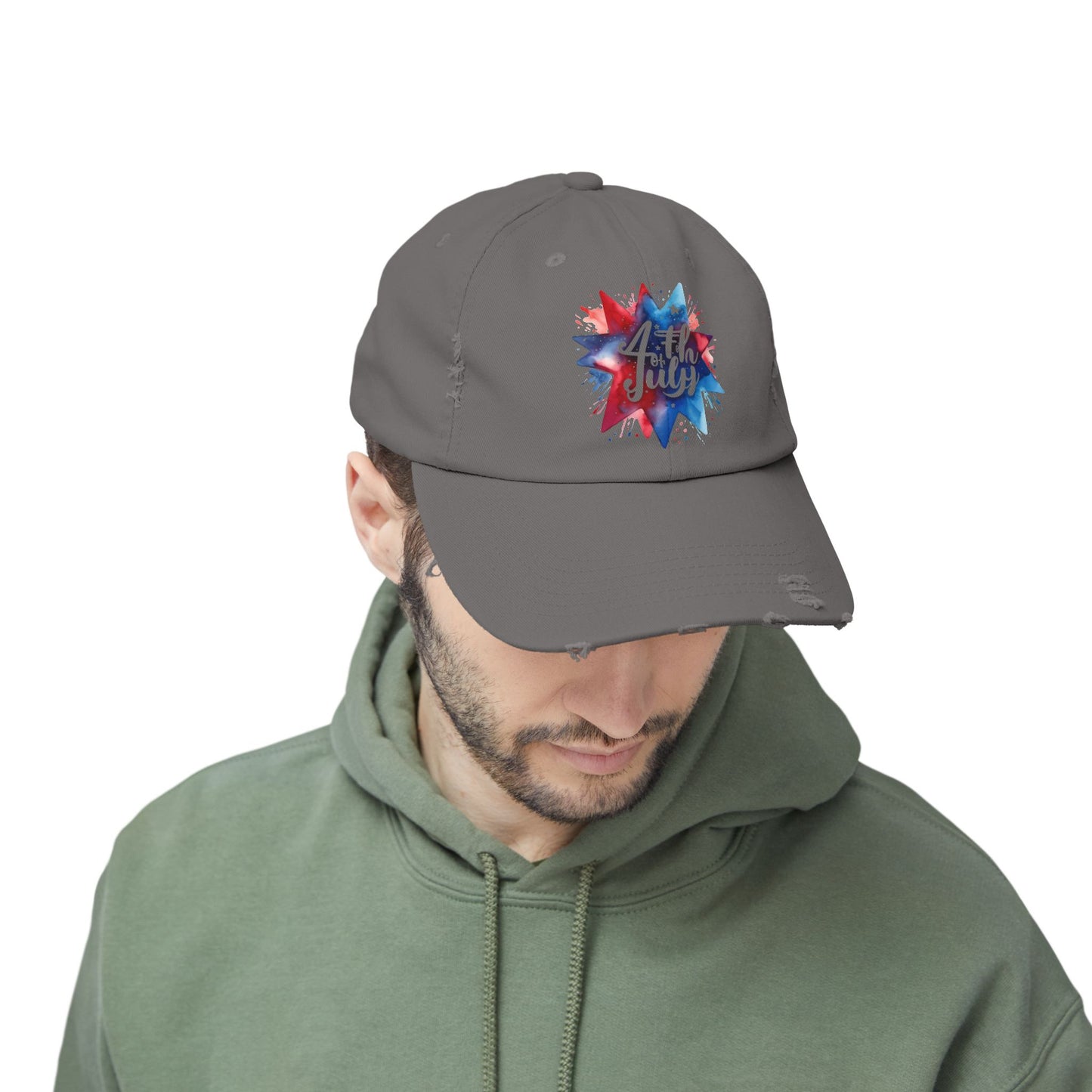 4th of July Unisex Distressed Cap - Celebratory Style for Summer Adventures