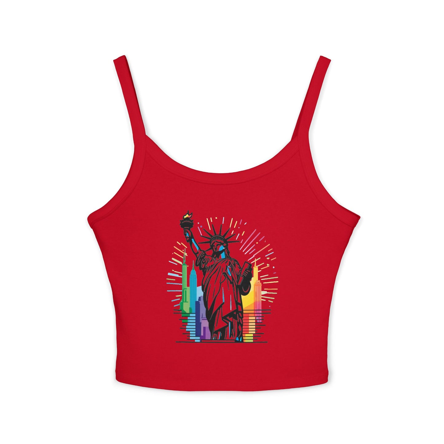 pride tank top Statue of Liberty Women's Spaghetti Strap Tank Top