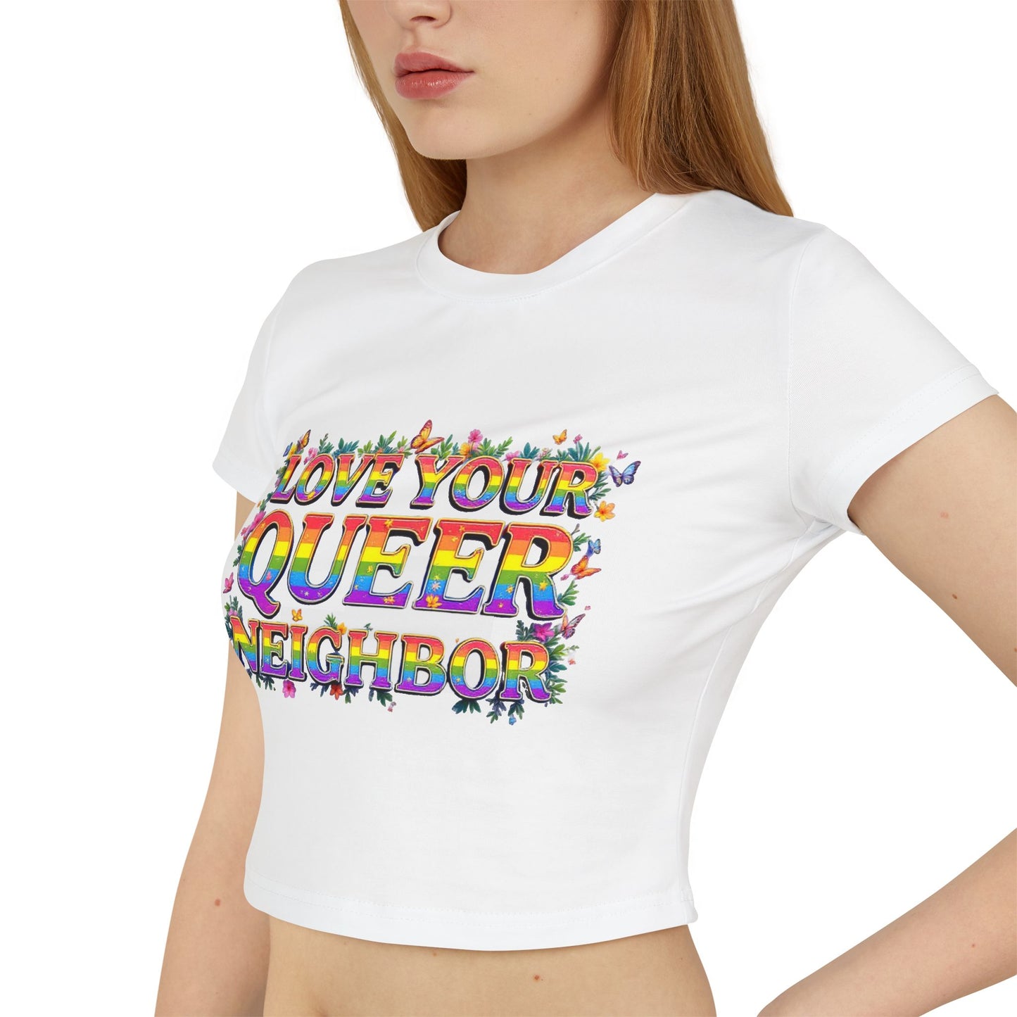 Love Your Queer Neighbor Baby Tee - Support LGBTQ+ Pride