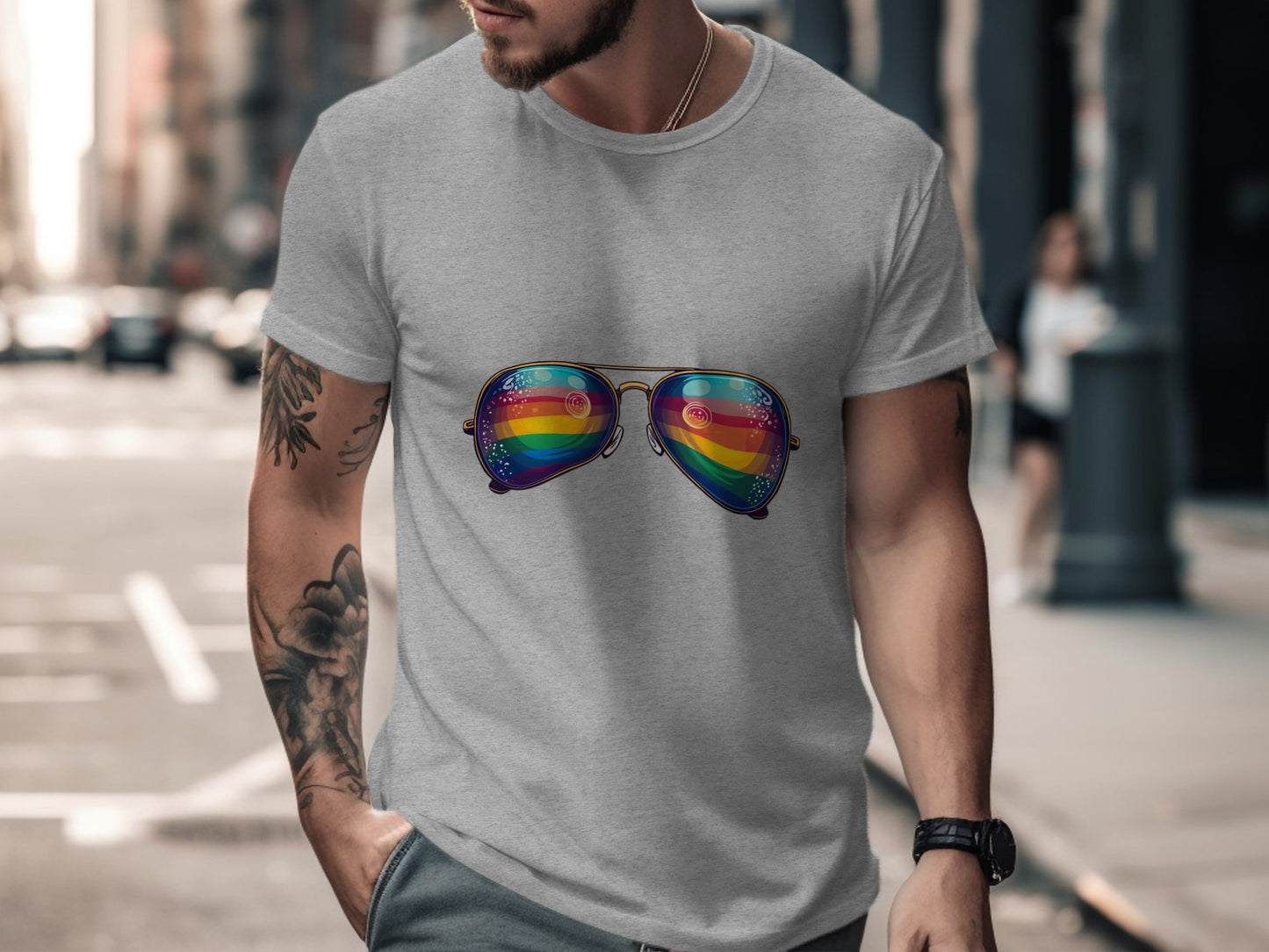 Rainbow Sunglasses Graphic Mens T-Shirt product type