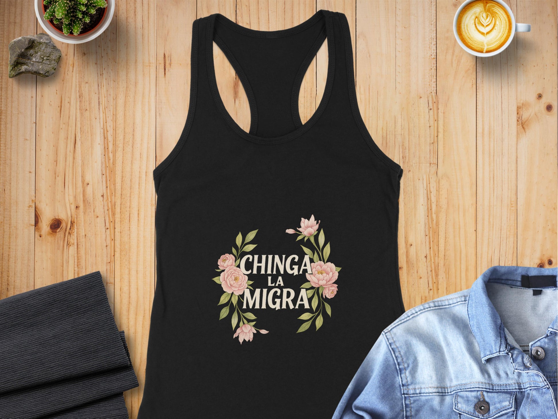 Chinga La Migra Graphic Racerback Tank Top product type