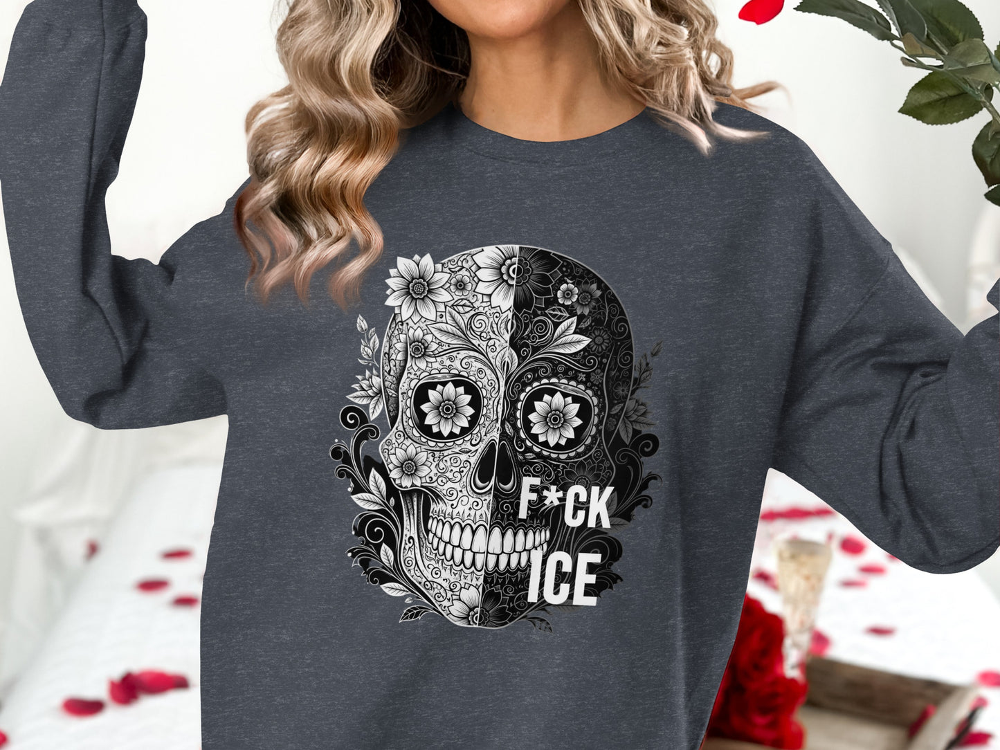 Skull Design Sweatshirt Casual Fashion Apparel product type