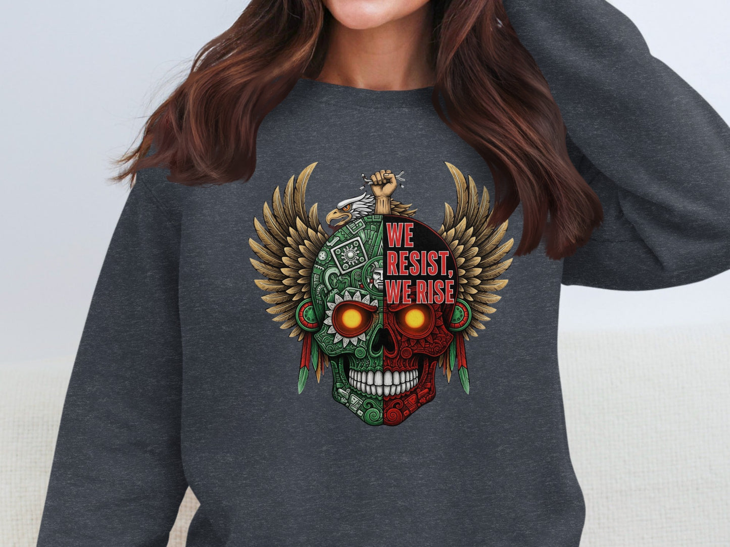 We Resist We Rise Skull Wings Design Sweatshirt product