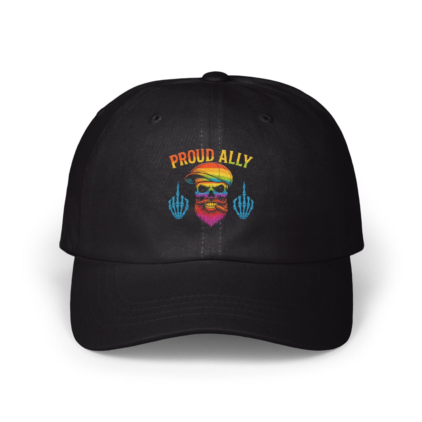 Proud Ally Colorful Rainbow Skull Design Hat product