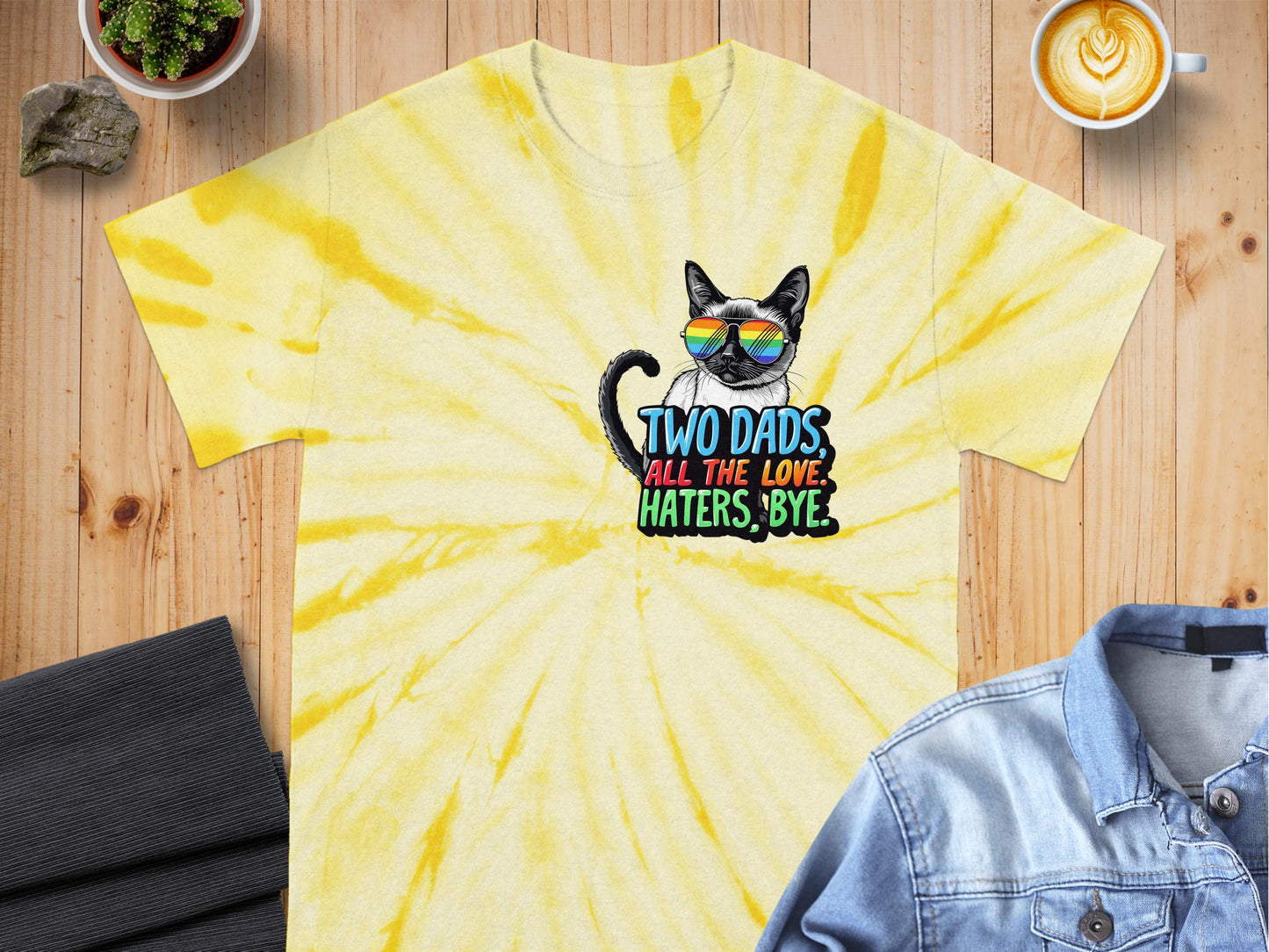 Two Dads All the Love Haters Bye Cat T-Shirt product type
