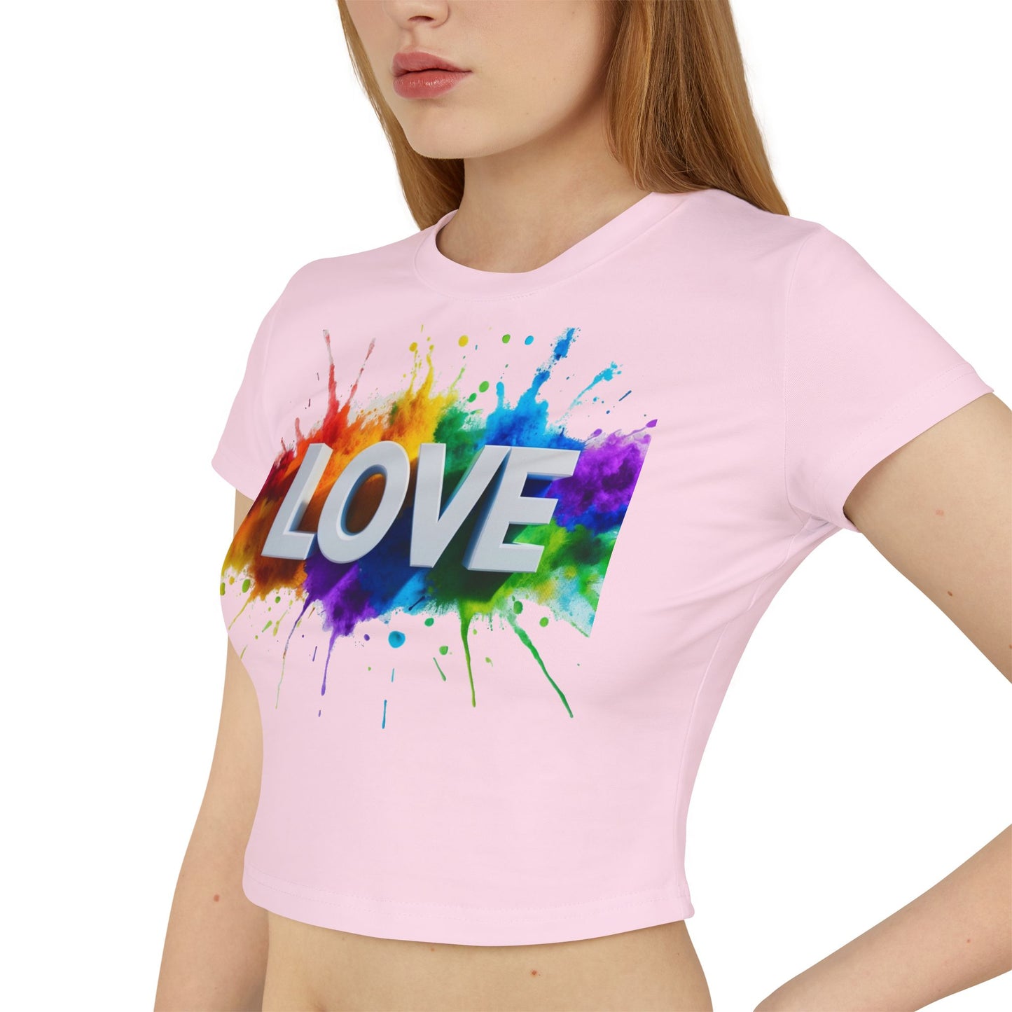 Pride baby tee Colorful Love Women's Baby Tee - Pride and Positivity
