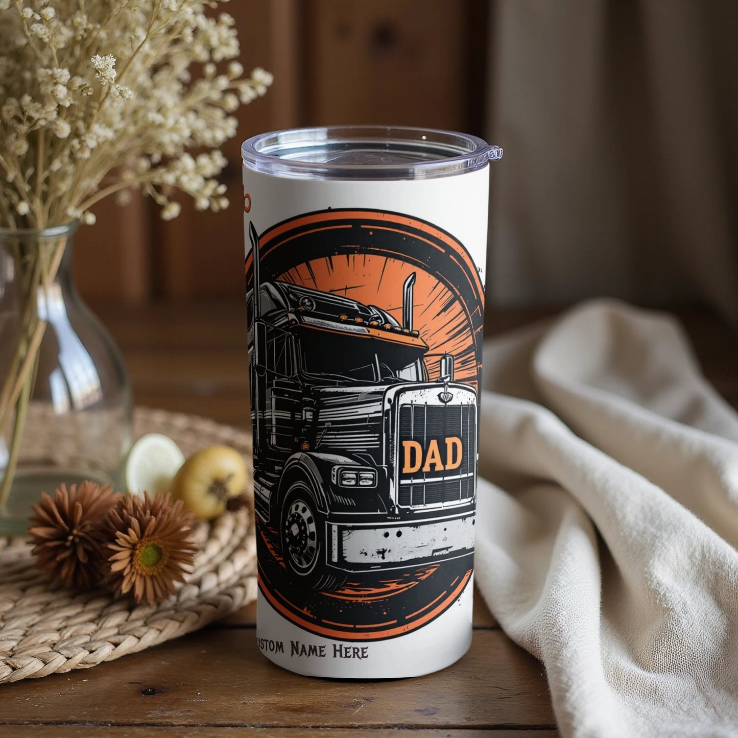 Dad Truck Design Customizable Tumbler Travel Mug Product