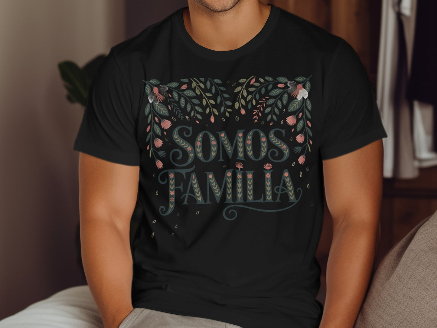 Somos Familia Floral Design Graphic T-shirt product