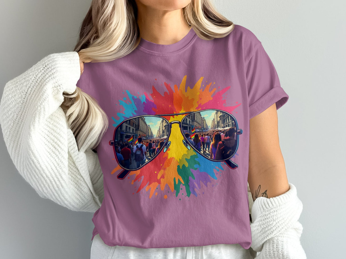 Colorful Sunglasses Reflection Artistic T-shirt product type
