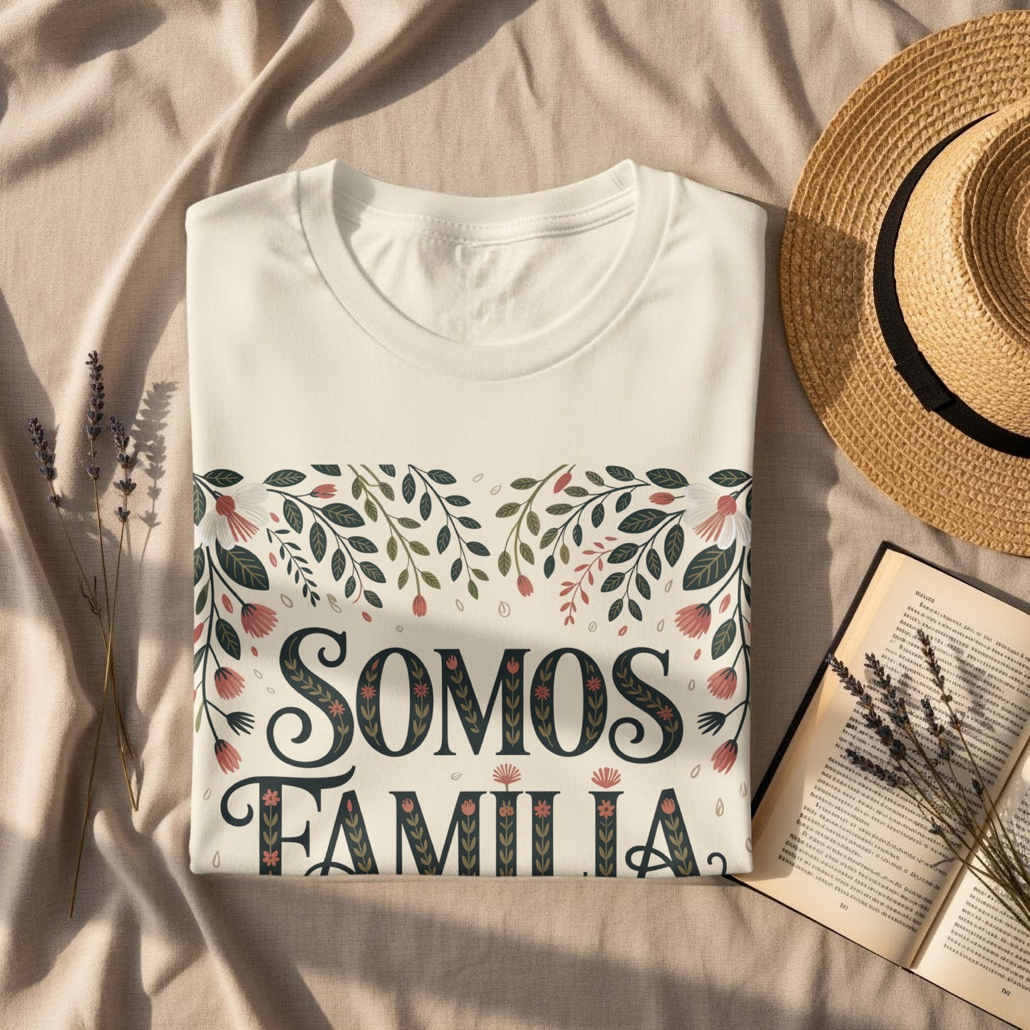 Somos Familia Floral Graphic White T-shirt product type