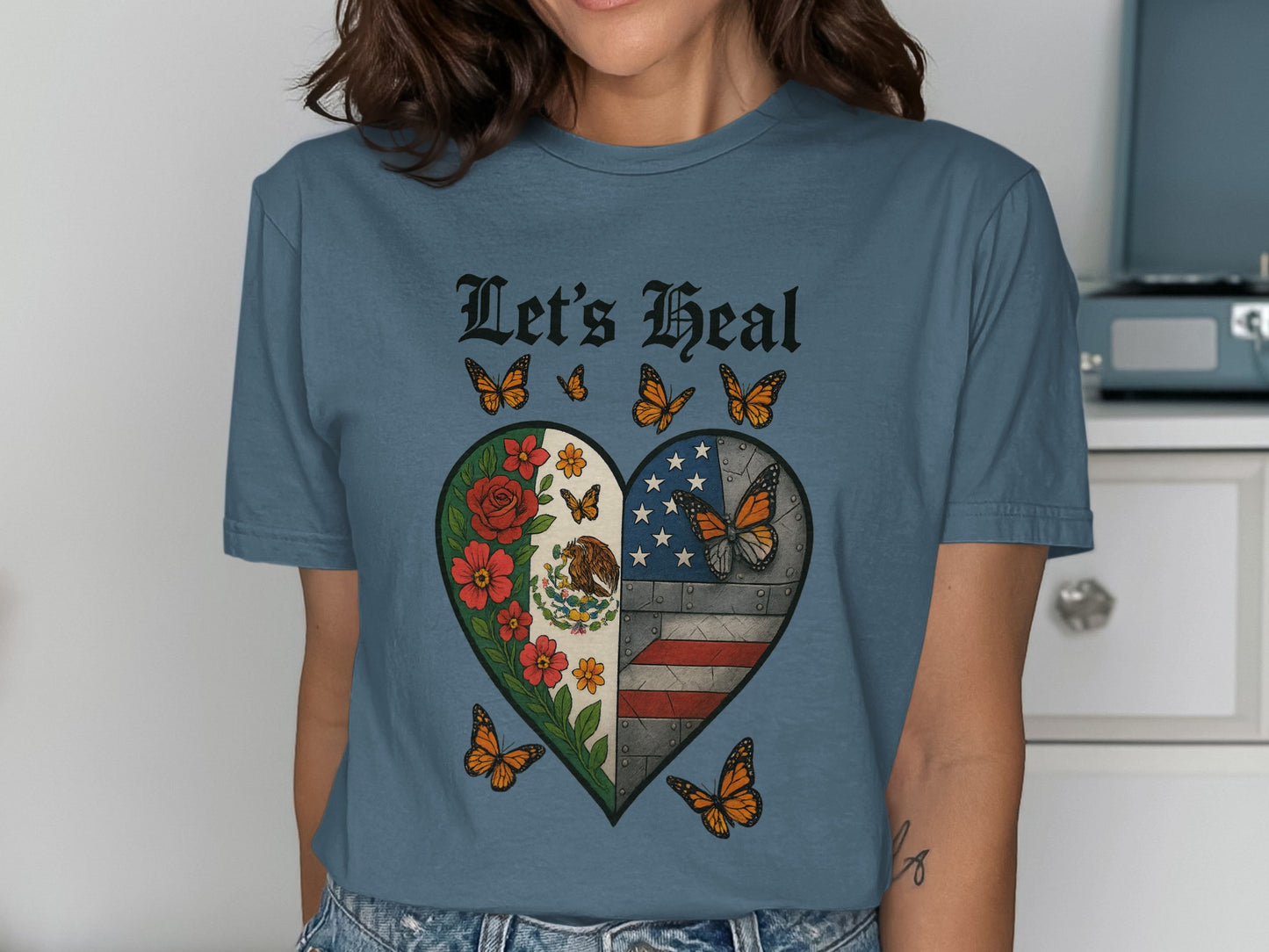 Heart and Butterfly Let's Heal Graphic Tee product