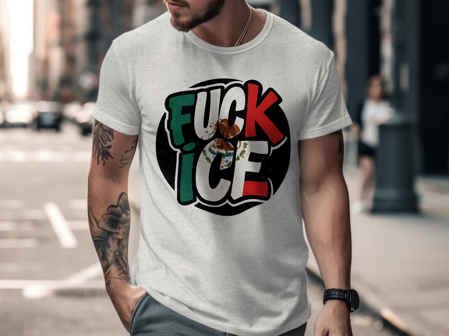 Bold Graphic Statement Fuck ICE T-shirt product