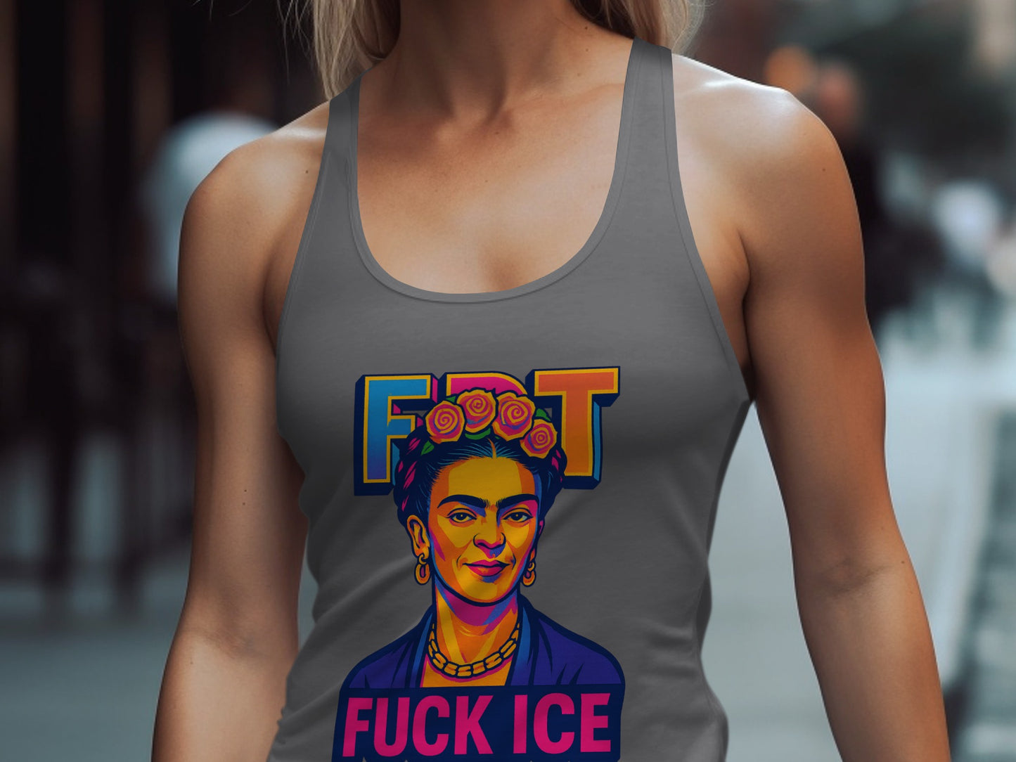 Colorful FRIDA KAHLO Art Protest Tank Top product