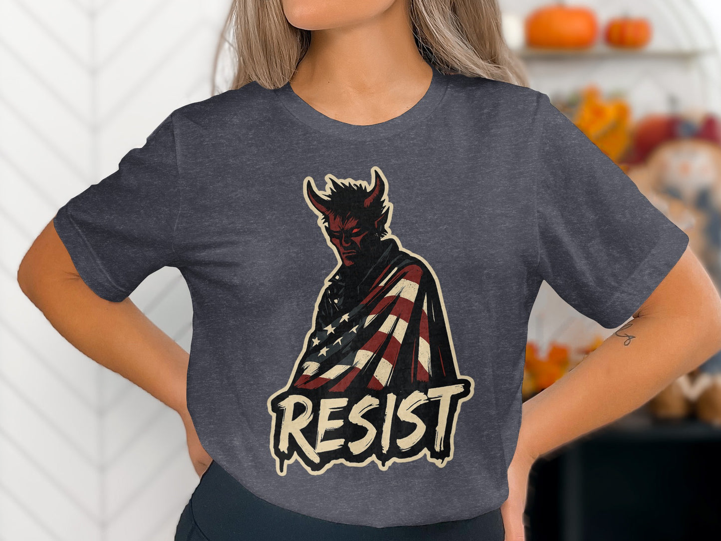 Resist Demon American Flag Graphic Tee product type