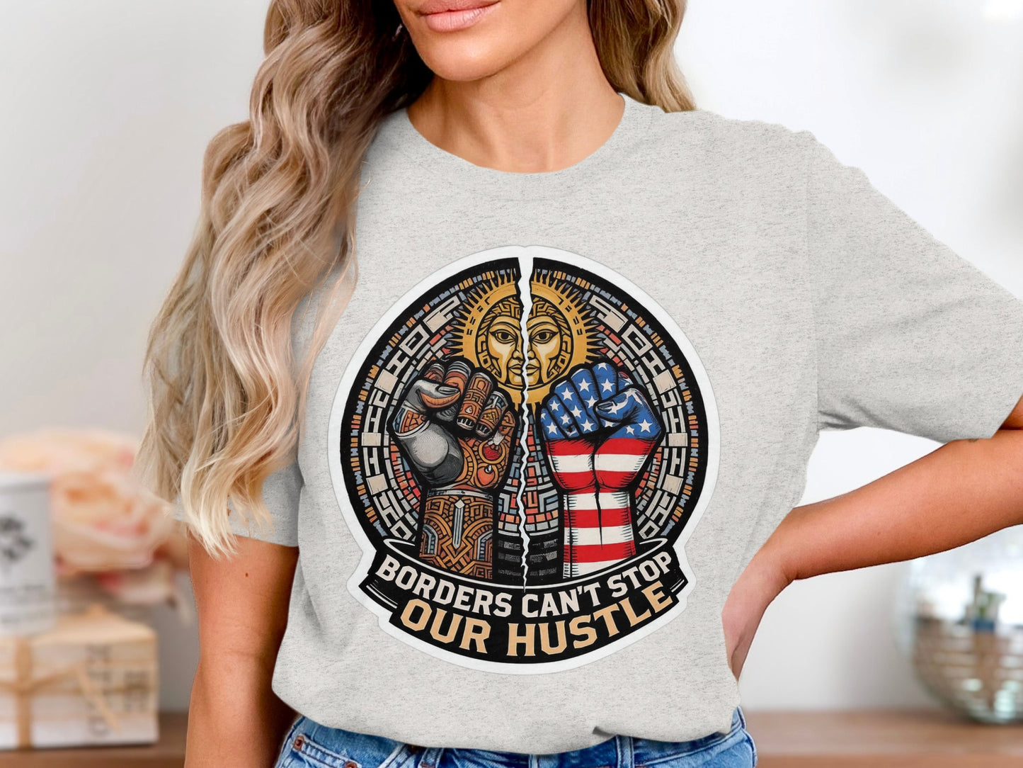 Borders Can't Stop Our Hustle Graphic T-shirt product type