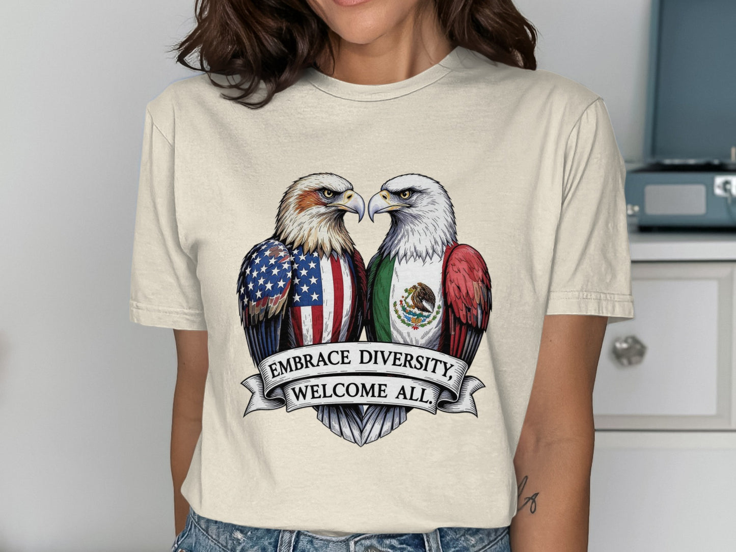 Embrace Diversity Welcome All Statement T-shirt product