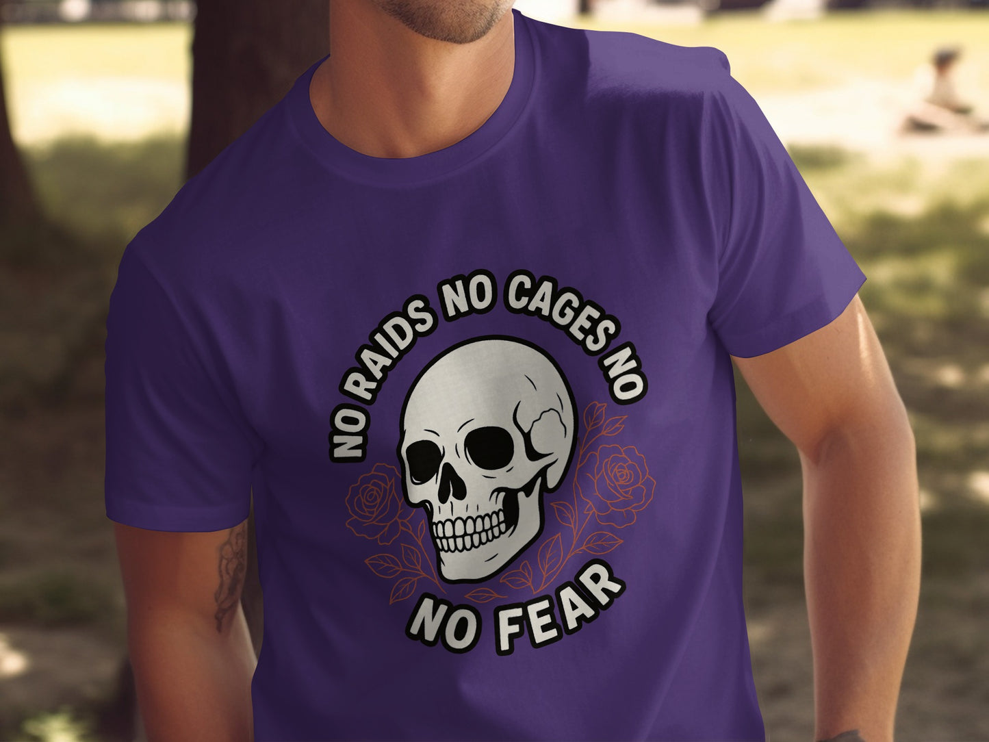 No Raids No Cages No Fear Skull Graphic T-Shirt product type