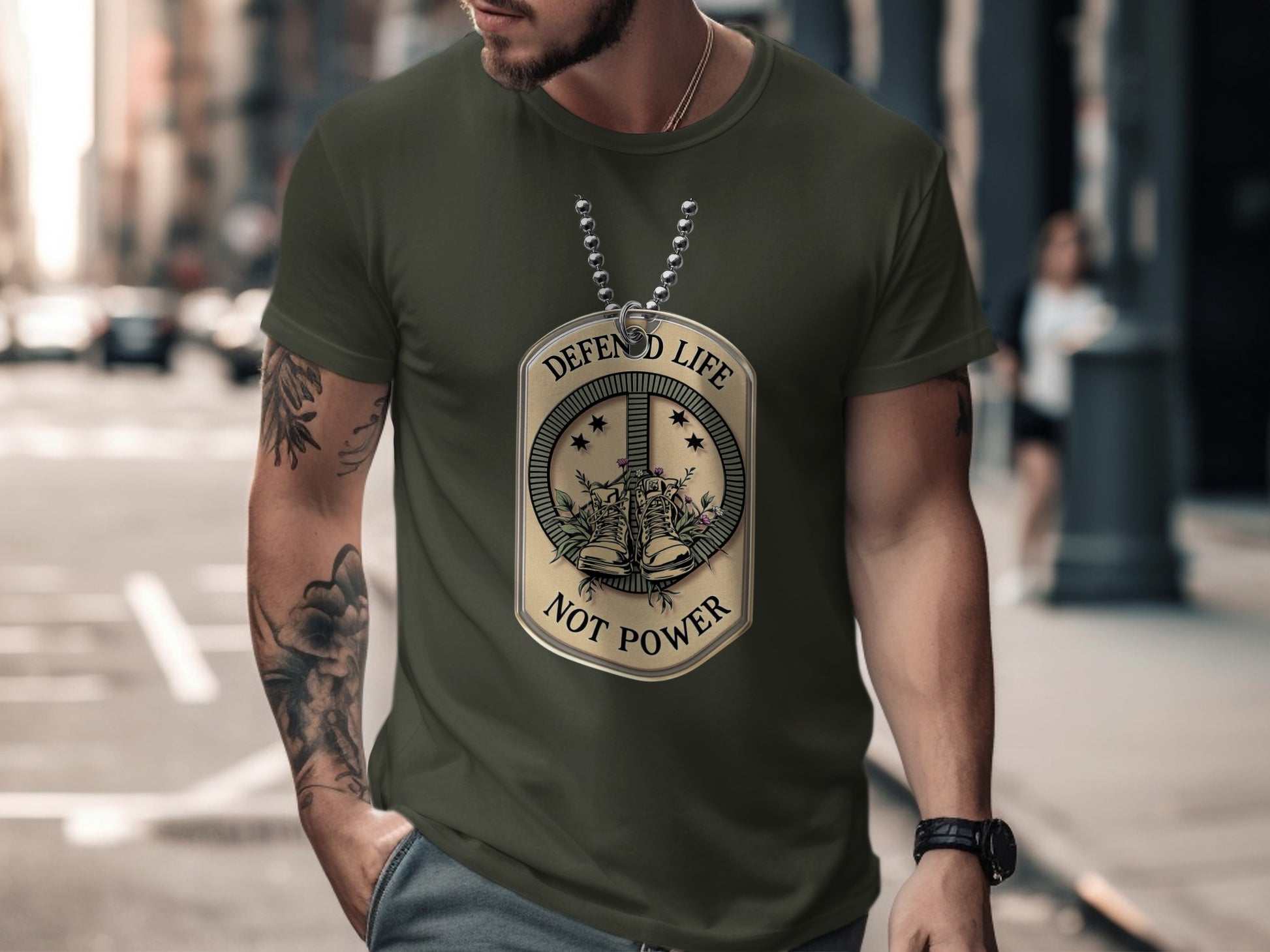 Defend Life Not Power Graphic T-Shirt Product