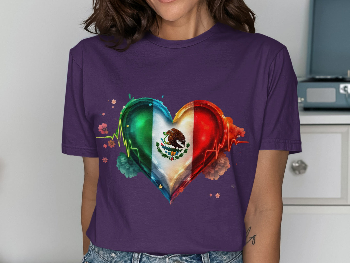 Mexican Heartbeat Graphic T-Shirt patriotic product
