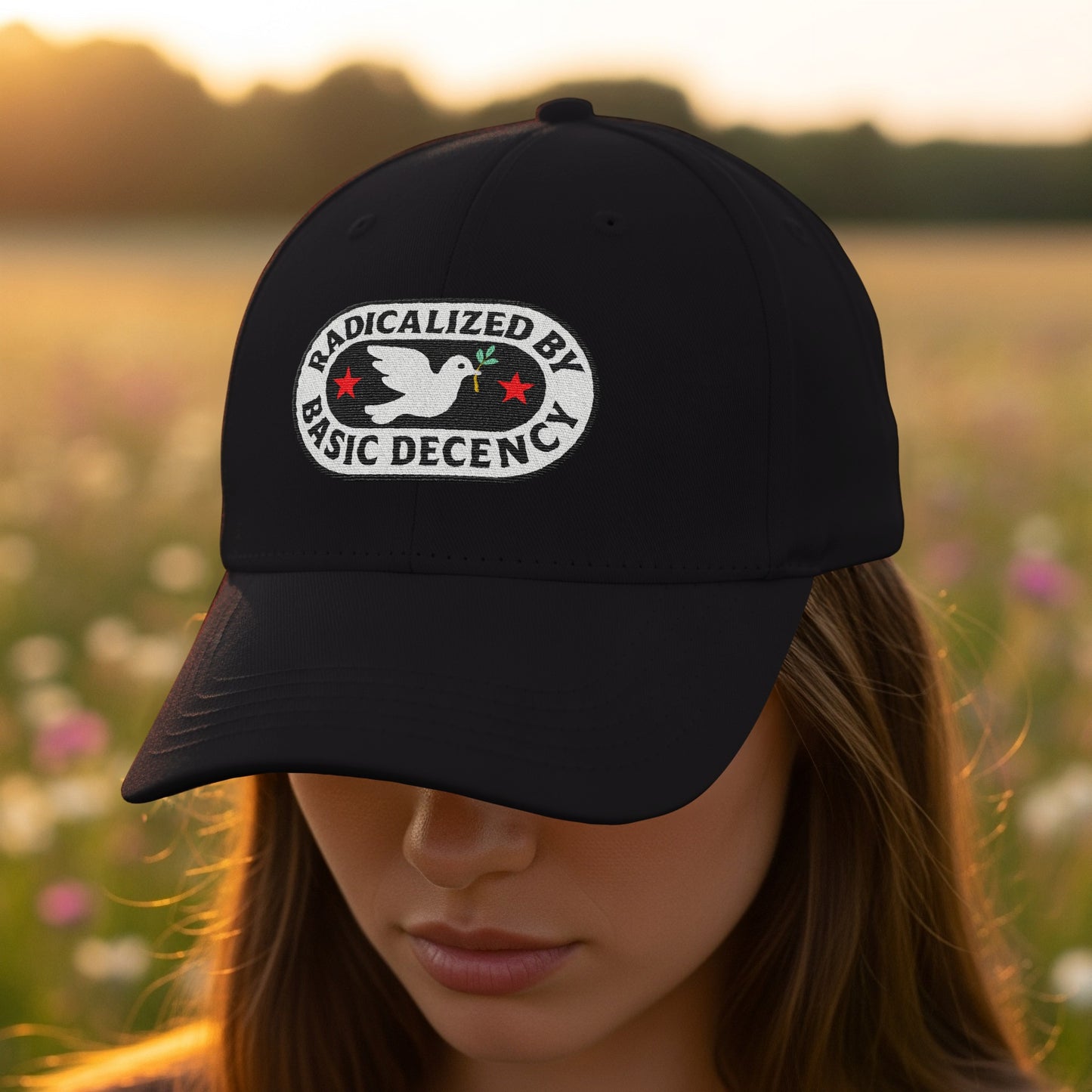 Radicaized By Basic Decency Embroidered Hat product