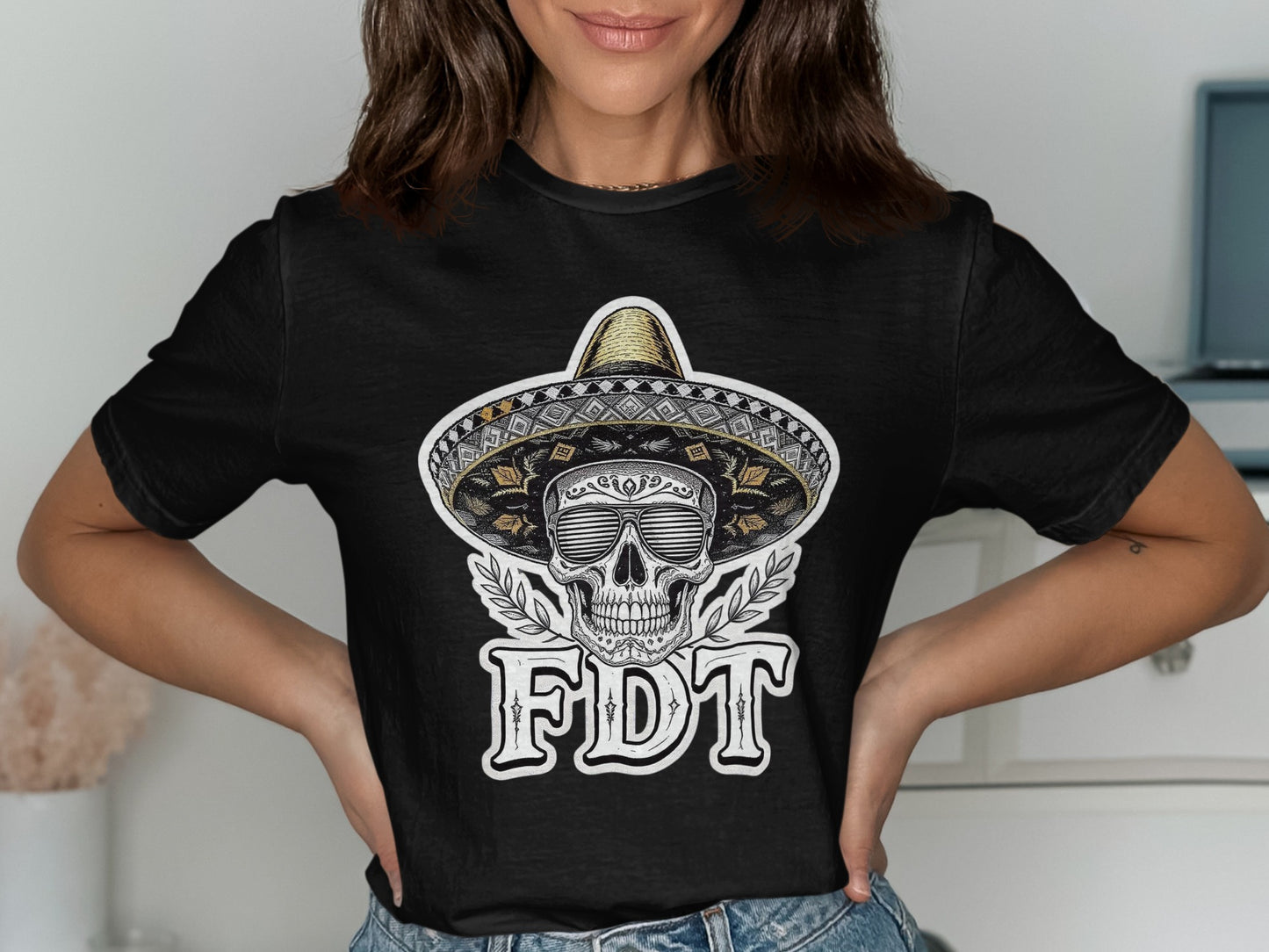 Day of the Dead Skull Design Graphic Tee Shirt product type