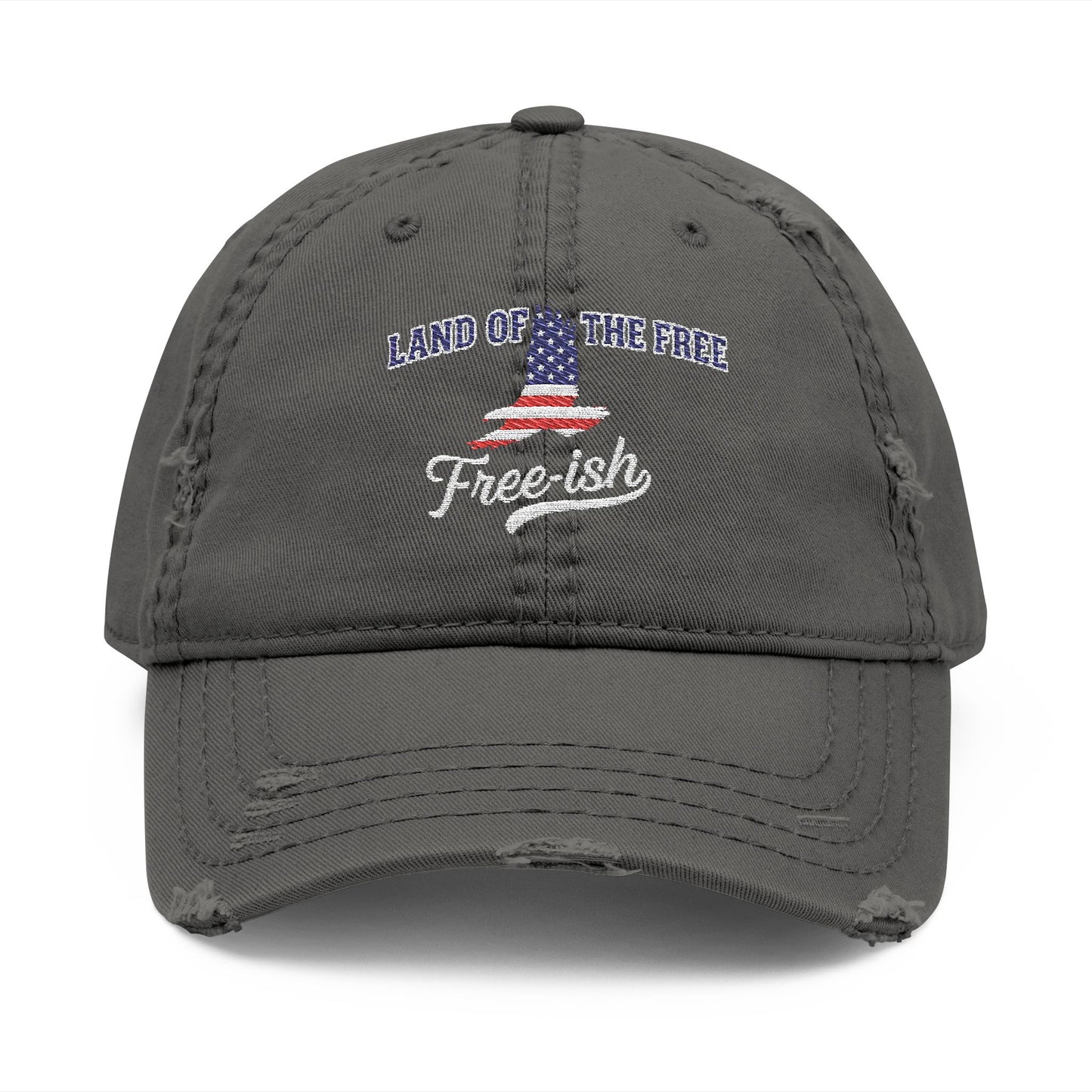 4th of July Hat Distressed Cat Dad Hat with Embroidery | Casual Fashion, Gifts for Cat Lovers, Outdoor Style, Father's Day, Everyday Wear