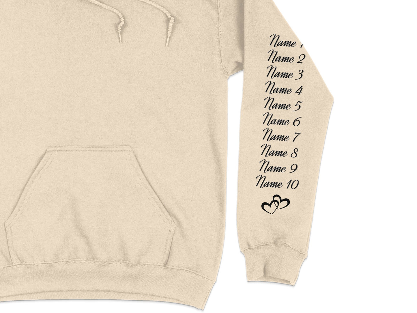 Personalized Hoodie with Custom Names on Sleeve product