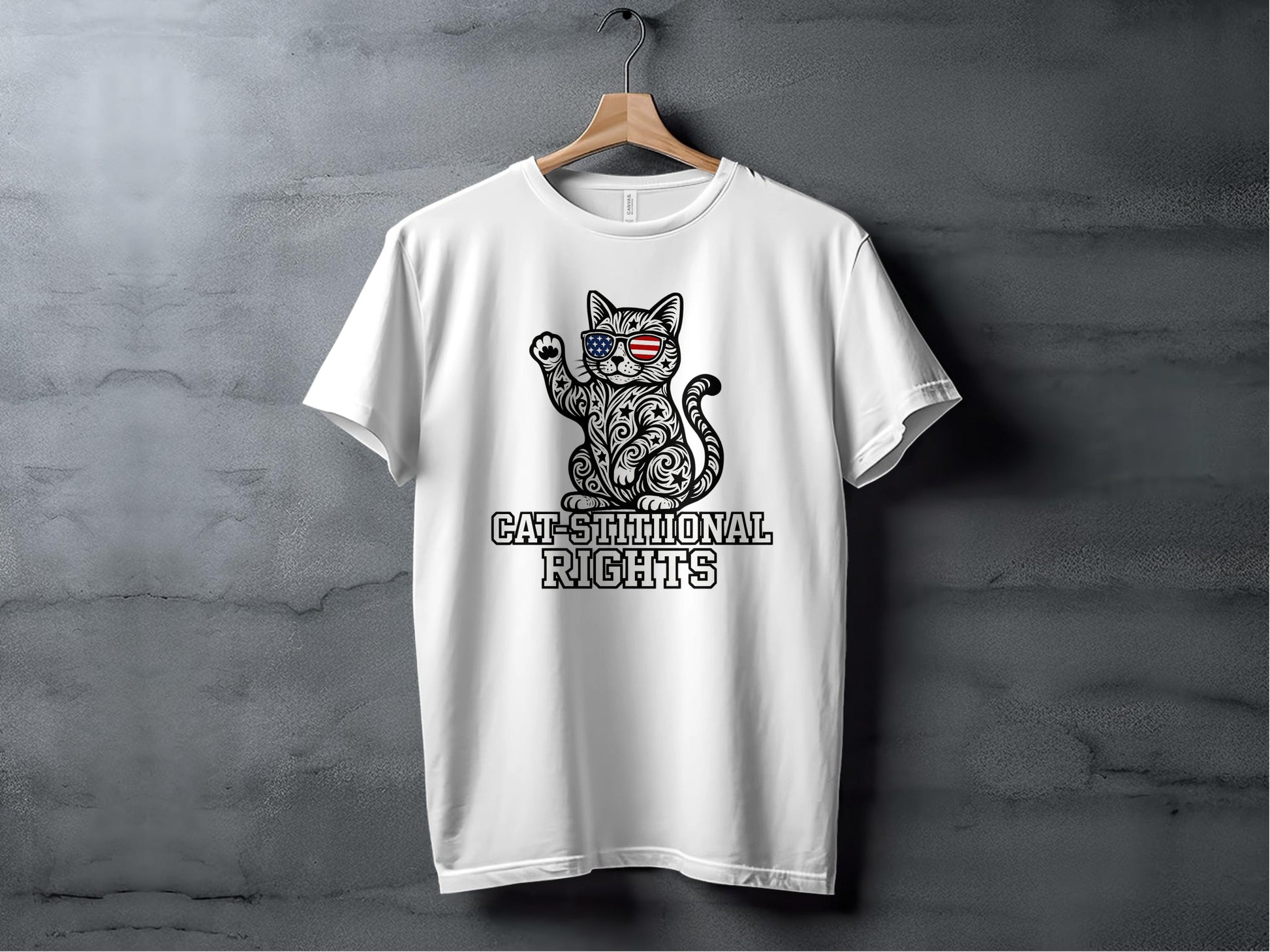 Cat-stillitional Rights Patriotic Cat Print T-Shirt product type