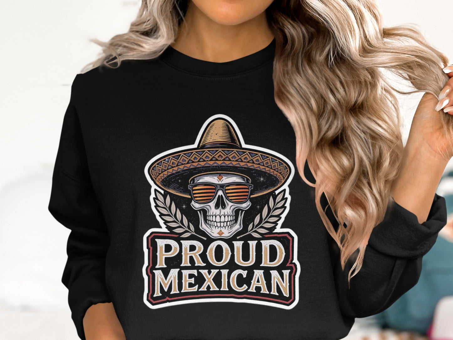 Proud Mexican Skull with Sombrero Sweatshirt product