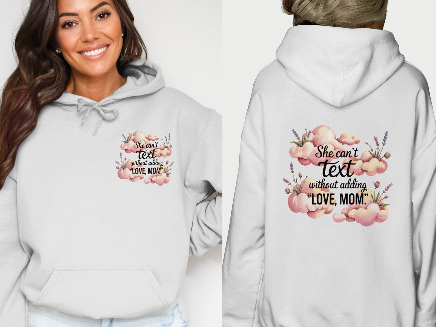 She Can't Text Without Adding Love Mom Hoodie Product