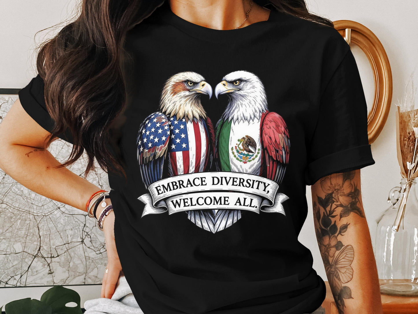 Embrace Diversity Welcome All Bald Eagles graphic product