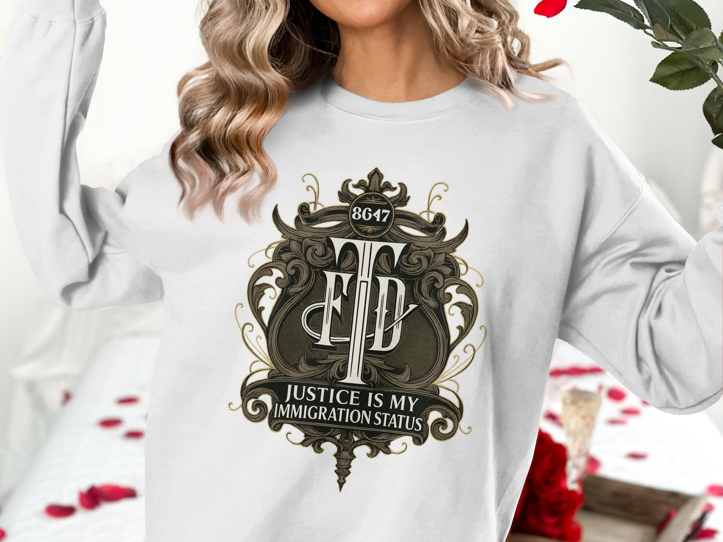 Justice is My Immigration Status Graphic Sweatshirt Product
