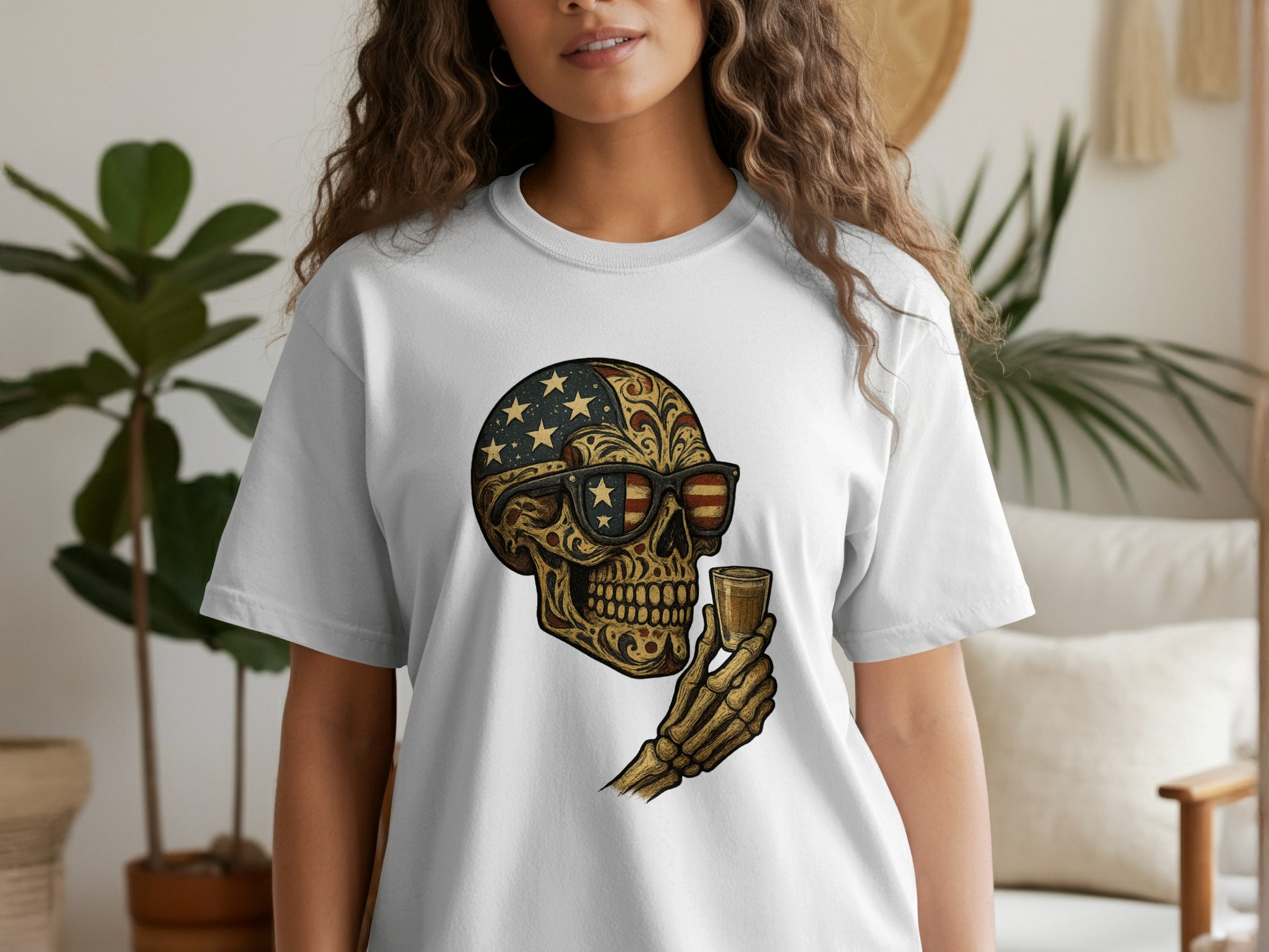 Stylish Skull Artwork Graphic T-Shirt Fashion Product