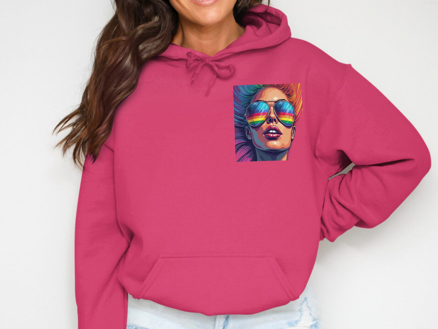 Vibrant Artistic Face Printed Hoodie Sweatshirt product type