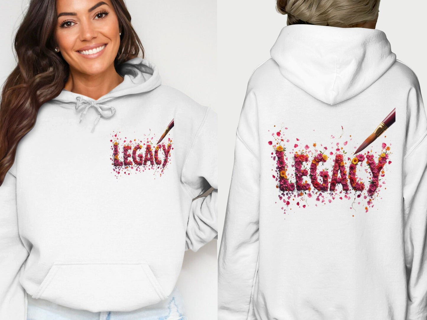 Legacy Paintbrush Design White Graphic Hoodie product type