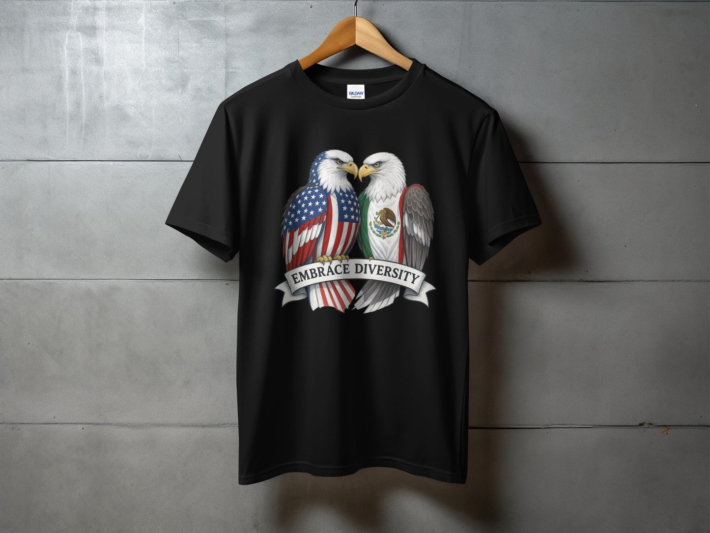 Embrace Diversity Patriotic Eagle Graphic Shirt product
