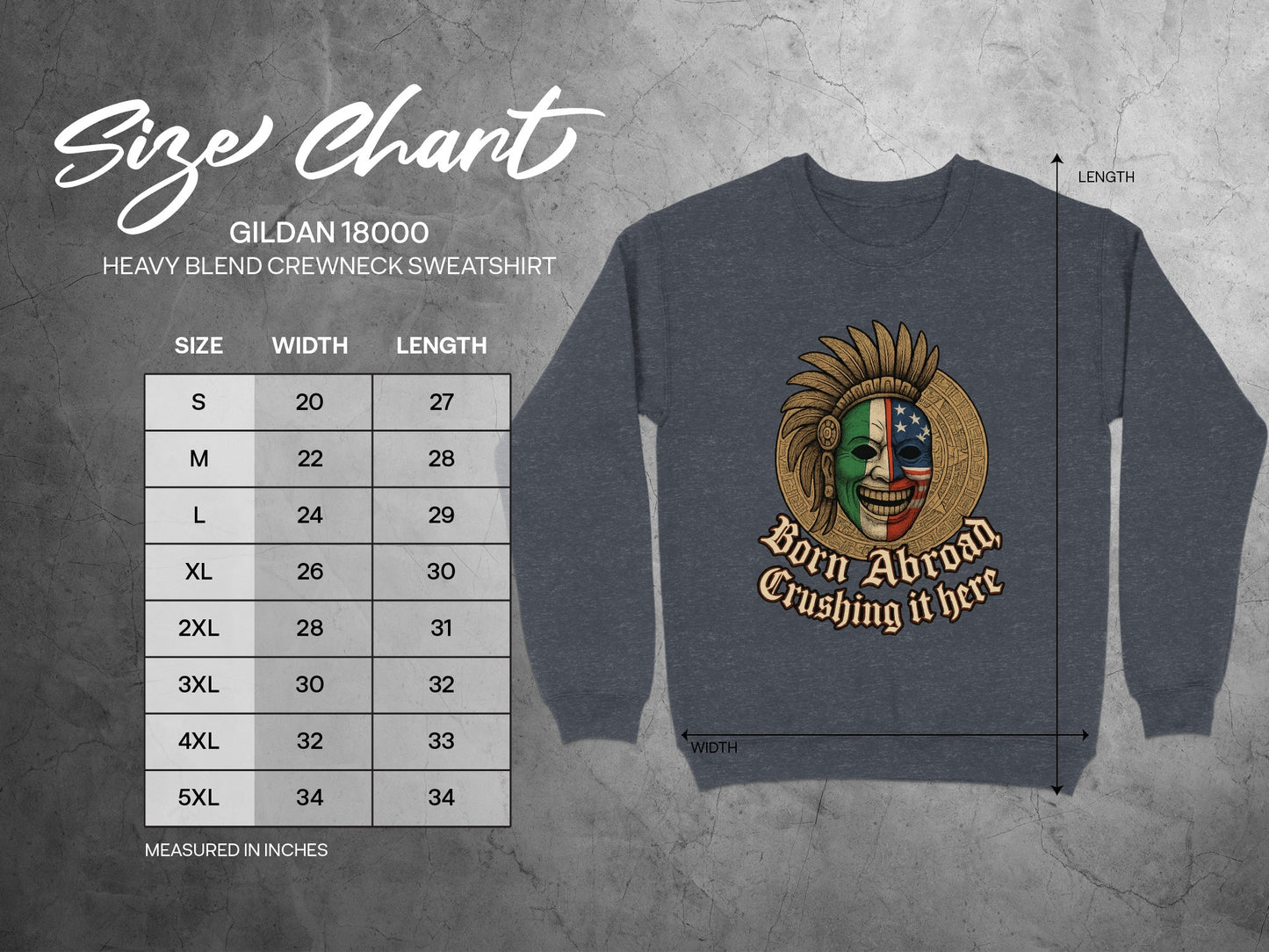 Born Abroad Crushing it here Heavy Blend Crewneck Sweatshirt product type