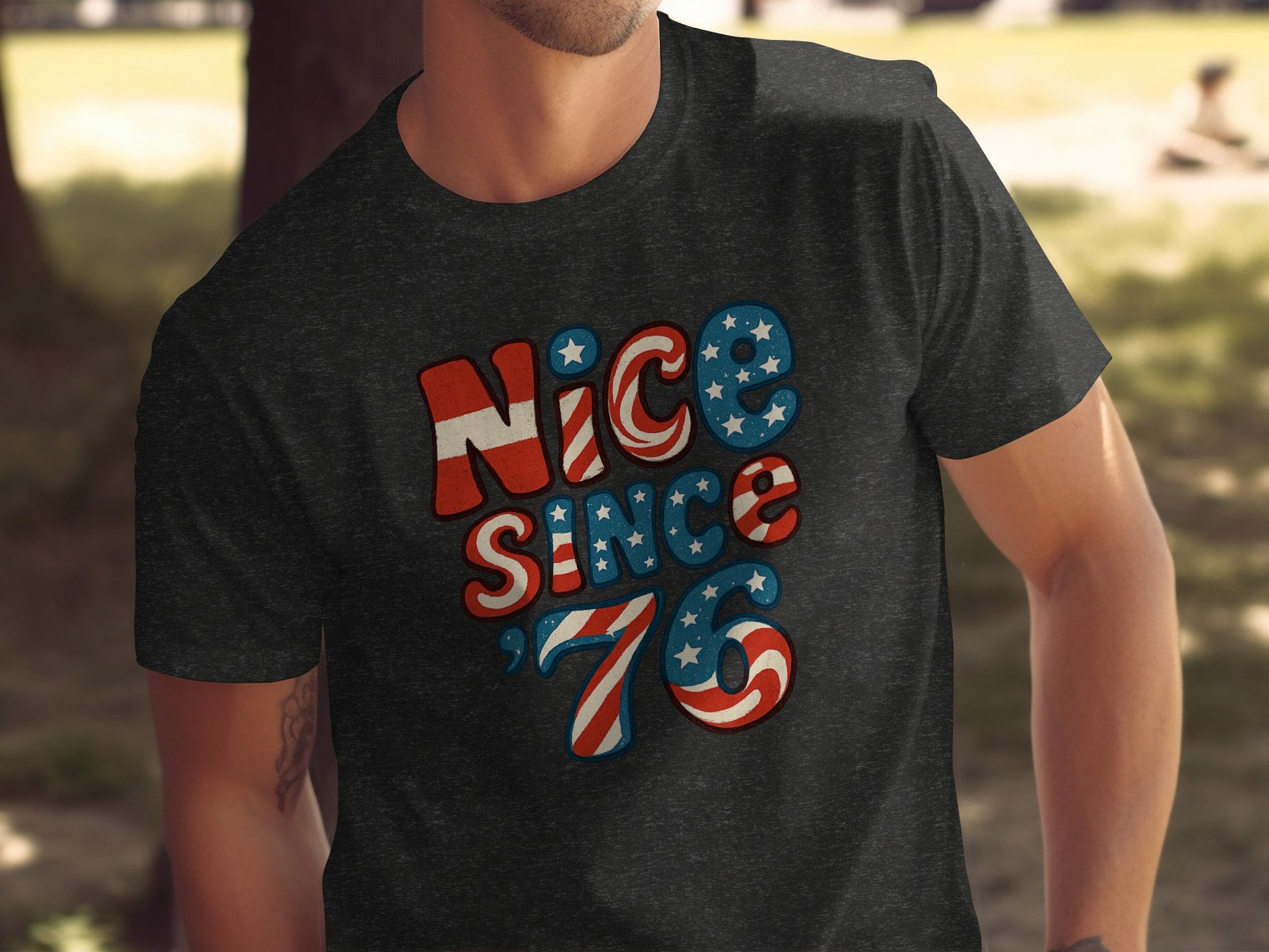 Nice Since '76 Patriotic Graphic T-Shirt product type