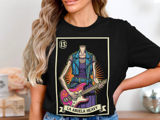 La Abuela Heavy Rock Guitar Graphic T-Shirt product type
