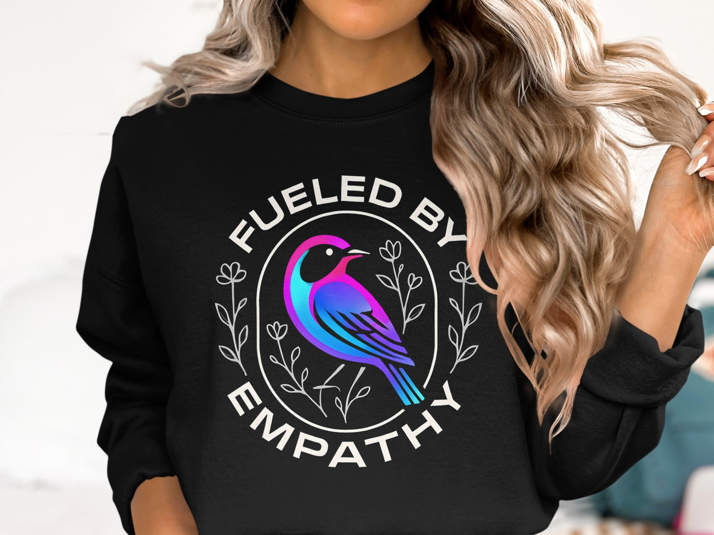Fueled By Empathy Unique Bird Print Sweatshirt product