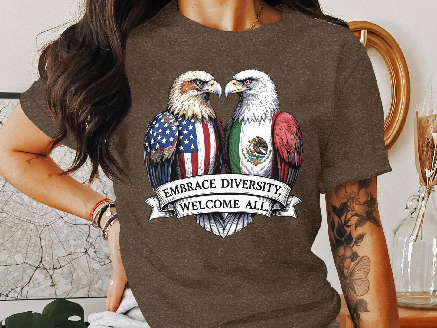 Embrace Diversity Welcome All Eagle Graphic T-shirt product