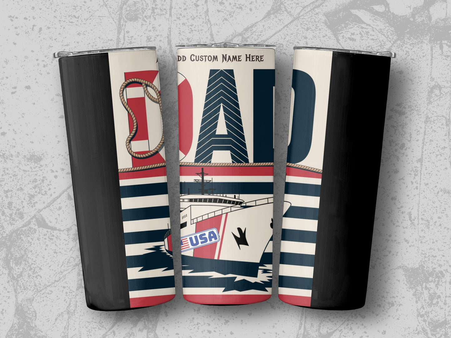 Nautical Navy Dad USA Flag Themed Dad Tumbler product type
