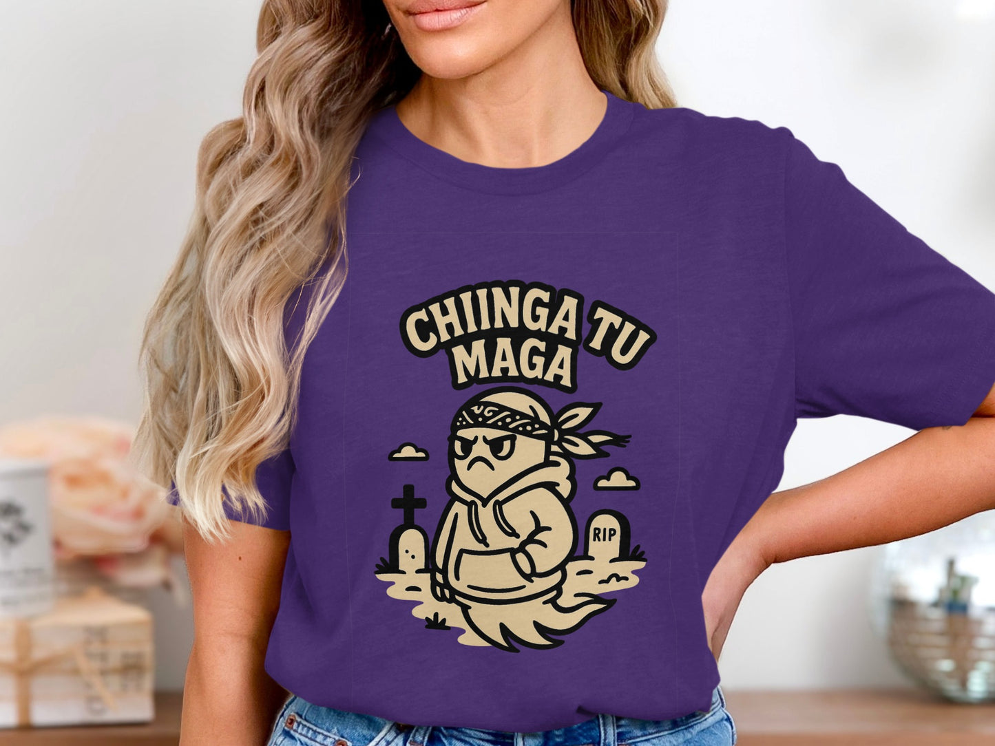 Chinga Tu Maga Halloween Costume Ghost T-Shirt product type