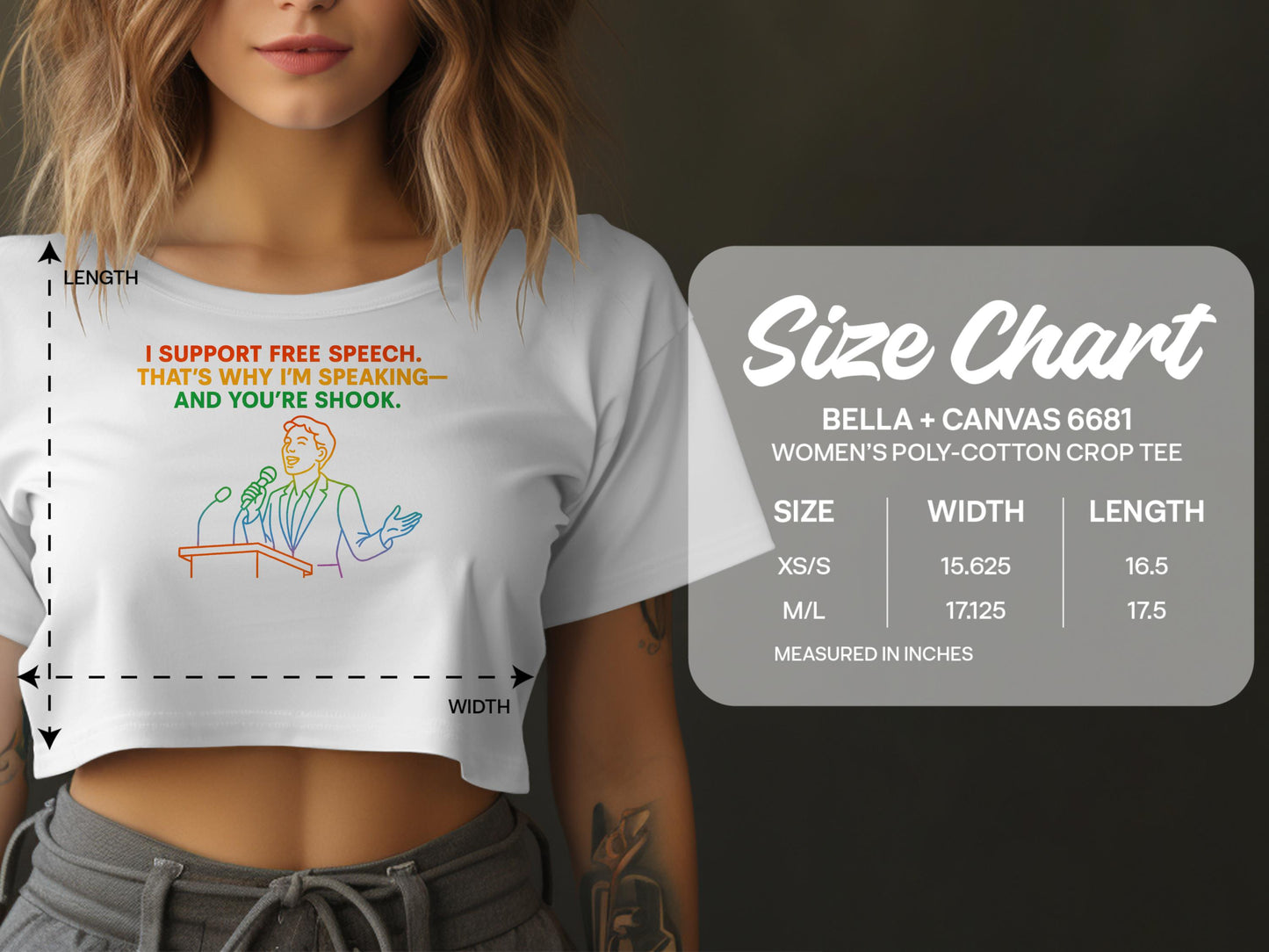 I Support Free Speech Graphic Women's Crop Top product type